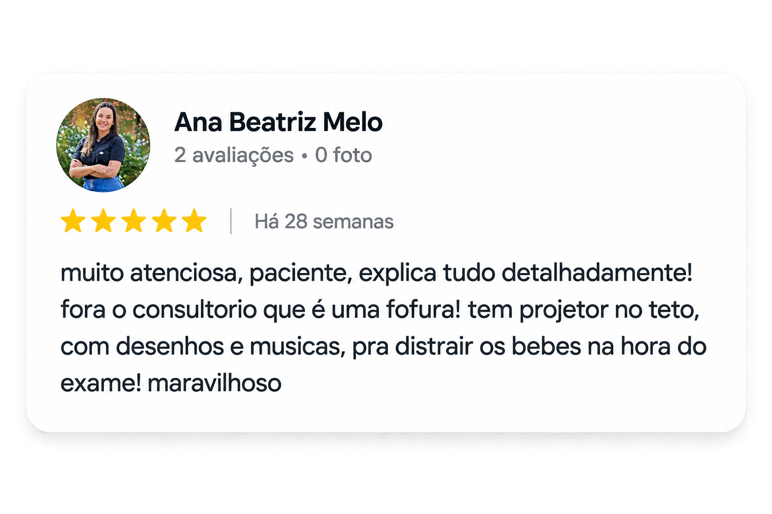 Avaliação de Karla Santos sobre o atendimento das cardiopediatras